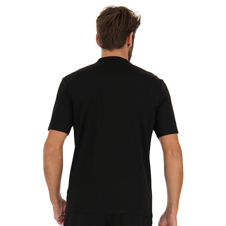 Camiseta Lotto MSP Sports Zip Hombre Negras | SP345324Y5
