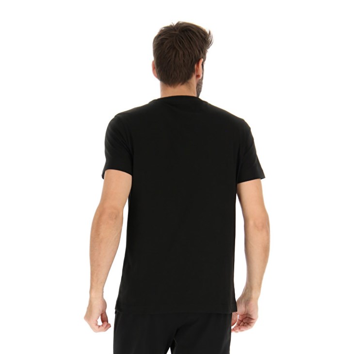 Camiseta Lotto Msc II Logo Hombre Negras | TI137293H3