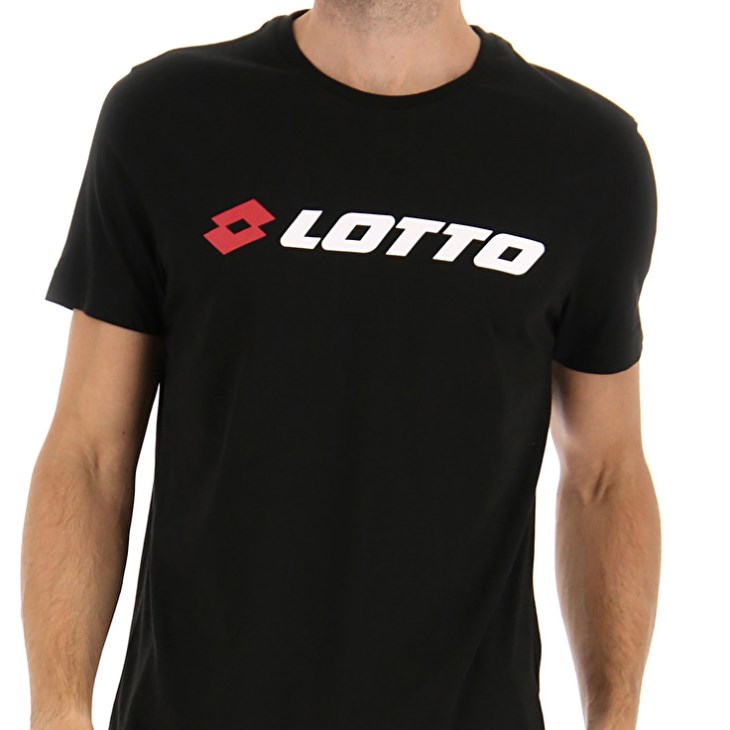 Camiseta Lotto Msc II Logo Hombre Negras | TI137293H3