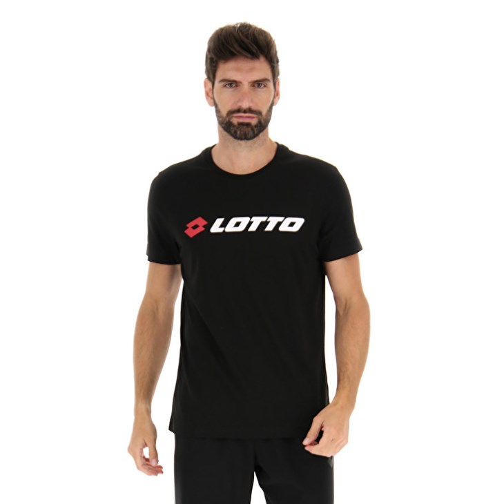 Camiseta Lotto Msc II Logo Hombre Negras | TI137293H3