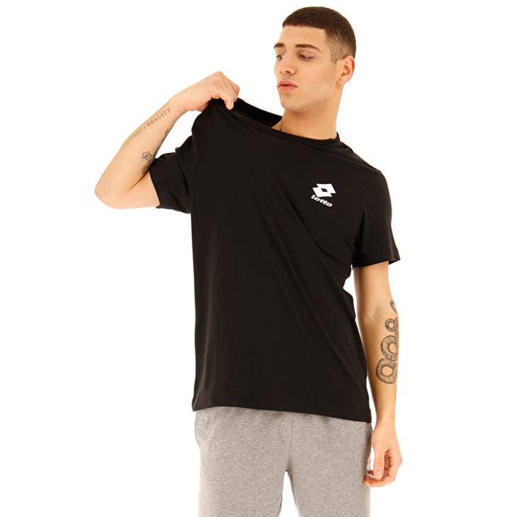 Camiseta Lotto Sports Zip BS JS Hombre Negras | FY936893Q1