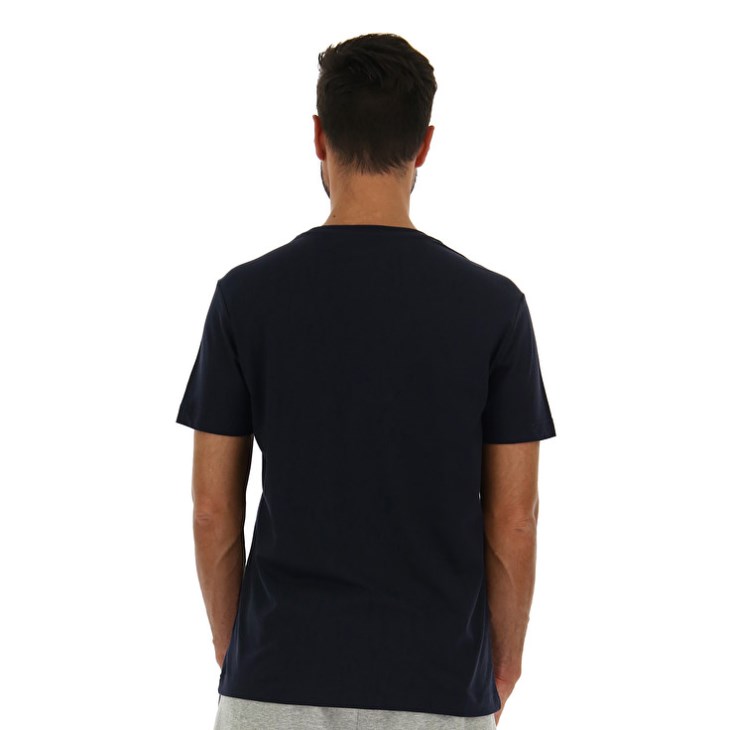 Camiseta Lotto Sports Zip Logo JS Hombre Azul Marino Azules | XF636083L8