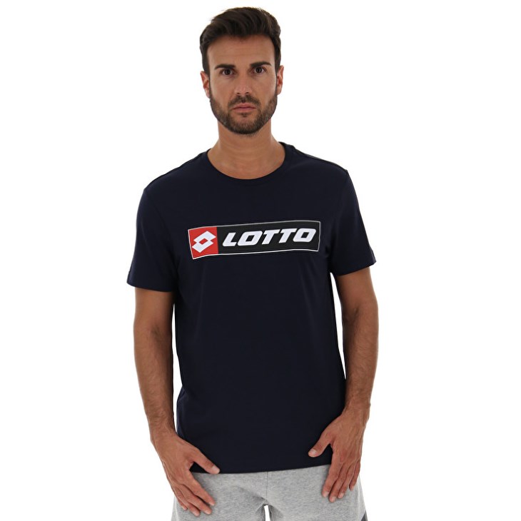 Camiseta Lotto Sports Zip Logo JS Hombre Azul Marino Azules | XF636083L8