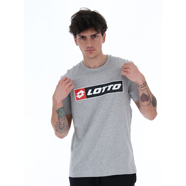 Camiseta Lotto Sports Zip Logo MEL JS Hombre Gris | CT747114D3