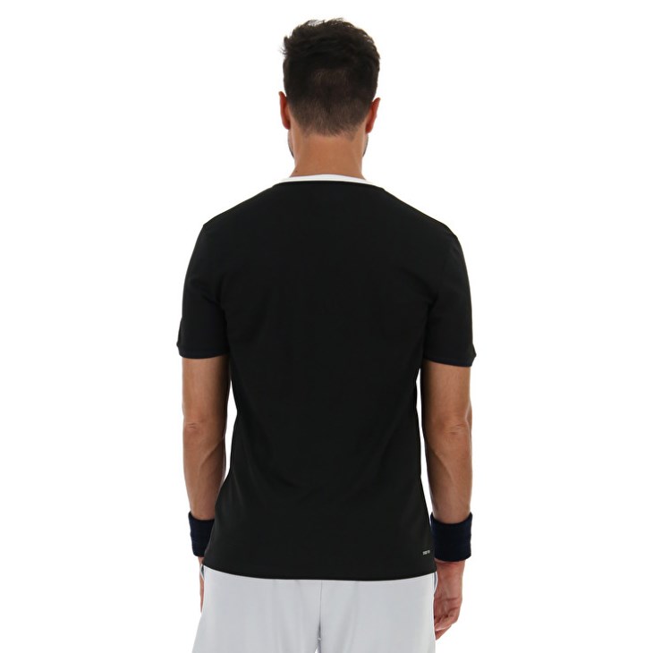 Camiseta Lotto Squadra II PL Hombre Negras | TM912691Y3