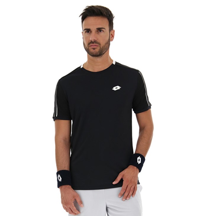 Camiseta Lotto Squadra II PL Hombre Negras | TM912691Y3