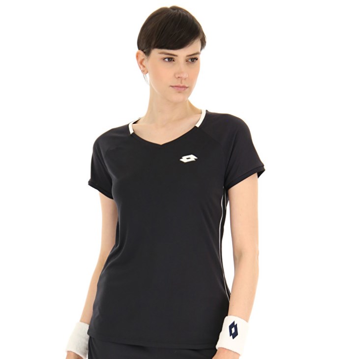 Camiseta Lotto Squadra W II PL Mujer Negras | CR451475B4