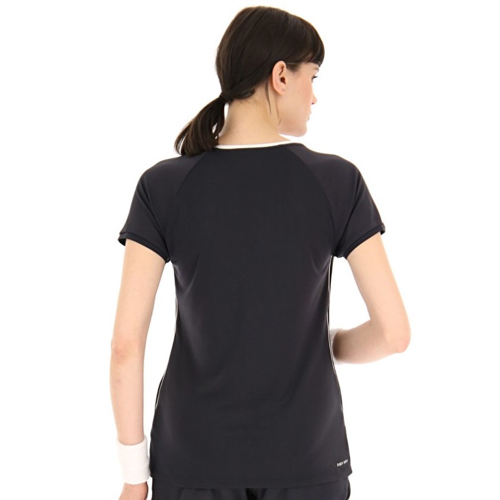 Camiseta Lotto Squadra W II PL Mujer Negras | CR451475B4