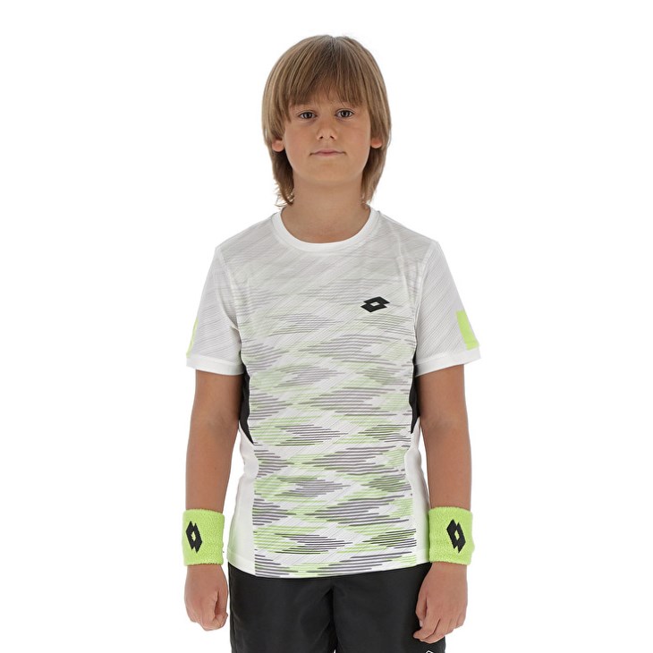 Camiseta Lotto Tech B I D4 Niños Blancas Verde | QS776897D9