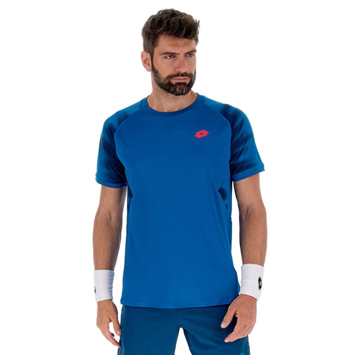Camiseta Lotto Tech II D2.B Hombre Azules | IU089068Y0