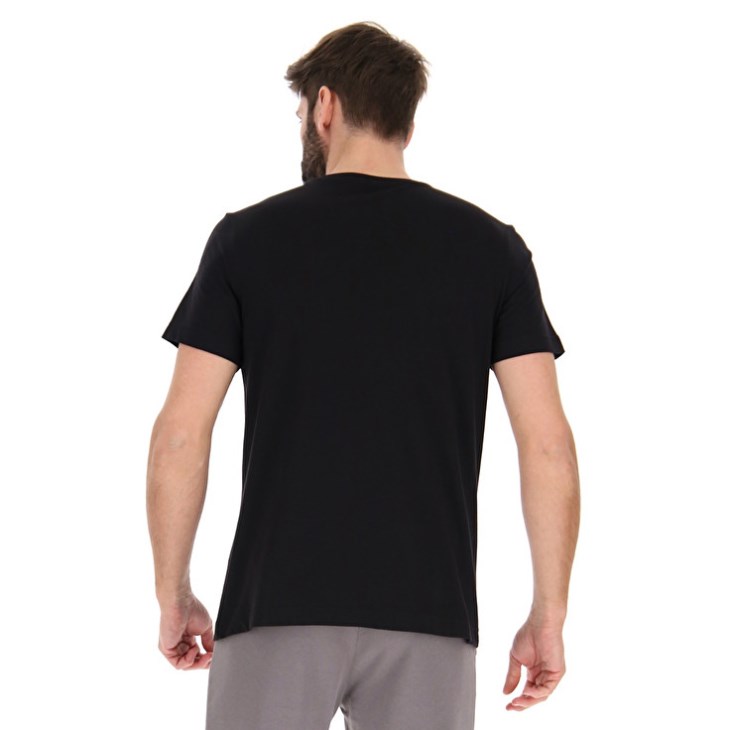 Camiseta Lotto Tee Losanga V Hombre Negras | PE985218M8