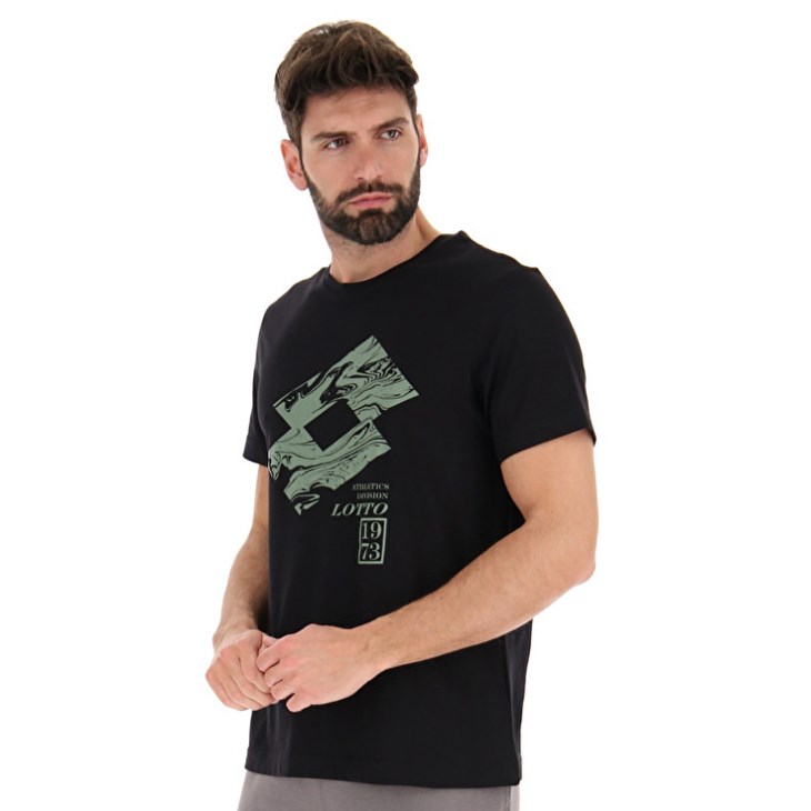 Camiseta Lotto Tee Losanga V Hombre Negras | PE985218M8
