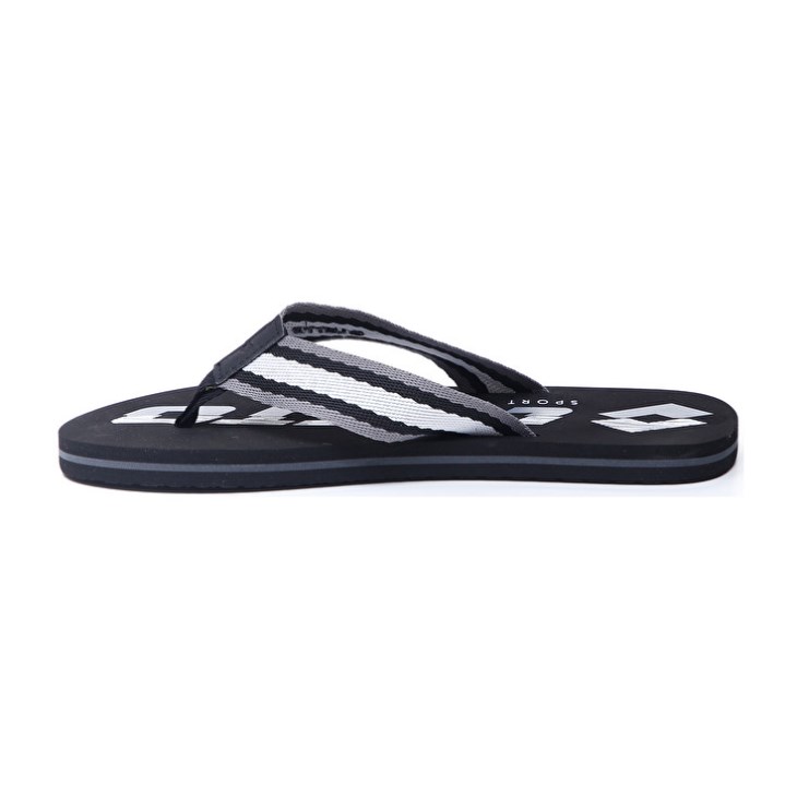 Chancletas Lotto Nevis Hombre Negras Plateadas | RN011261Z3