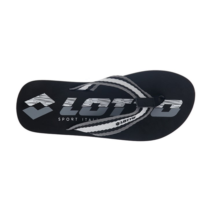 Chancletas Lotto Nevis Hombre Negras Plateadas | RN011261Z3