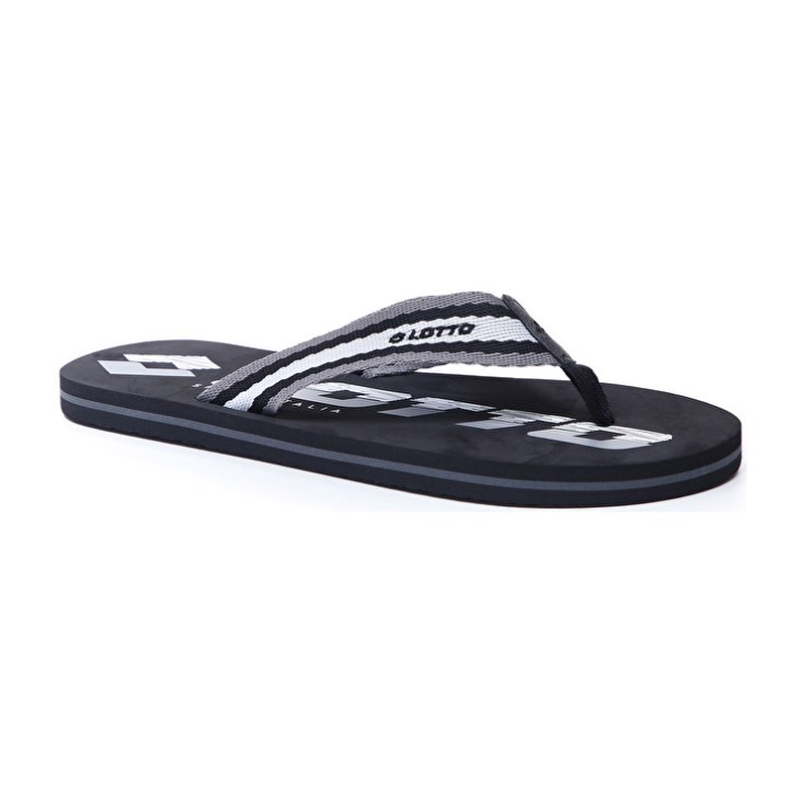 Chancletas Lotto Nevis Hombre Negras Plateadas | RN011261Z3