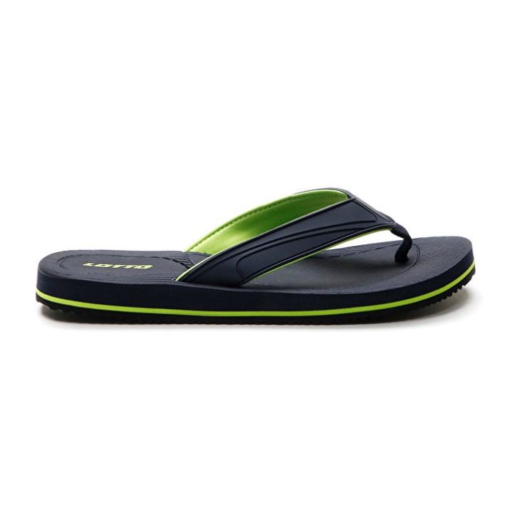 Chancletas Lotto Paros Hombre Negras Verde | LU775097N0