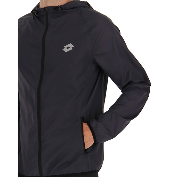 Chaqueta Lotto Run Fit Windproof Running Hombre Negras | HY039543C5