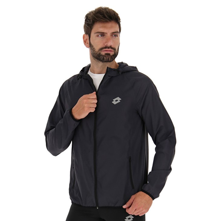 Chaqueta Lotto Run Fit Windproof Running Hombre Negras | HY039543C5