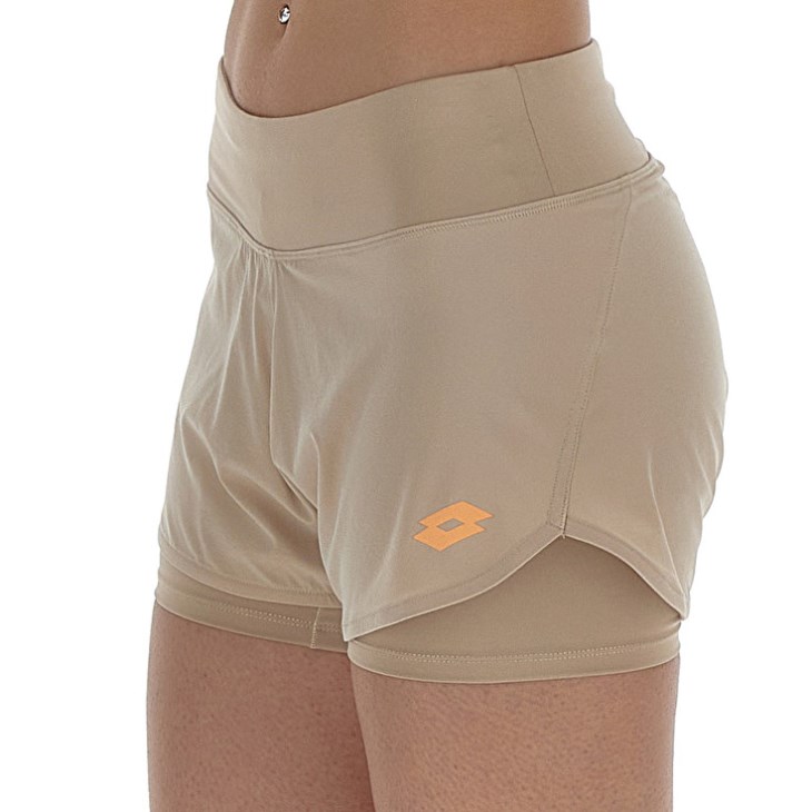 Short Lotto Tech W II D1 Mujer Beige | EK717851T0