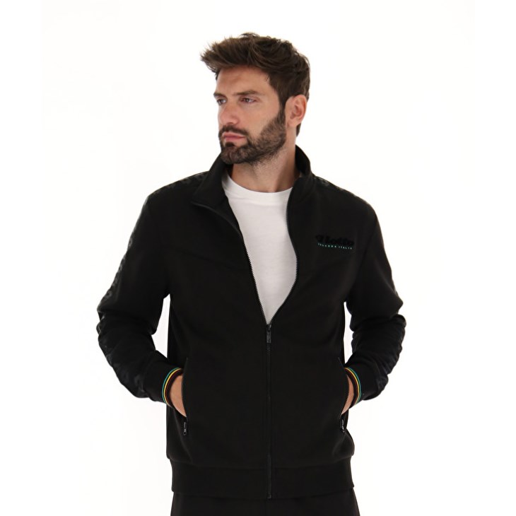 Sudadera Lotto Athletica Classic V Zip FZ Hombre Negras | EA148484P6