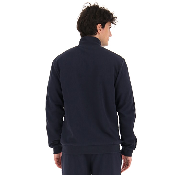 Sudadera Lotto Athletica Due IV Zip FZ PL Hombre Azul Marino Azules | IM073177M4