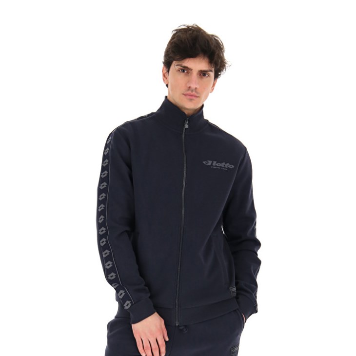 Sudadera Lotto Athletica Due IV Zip FZ PL Hombre Azul Marino Azules | IM073177M4