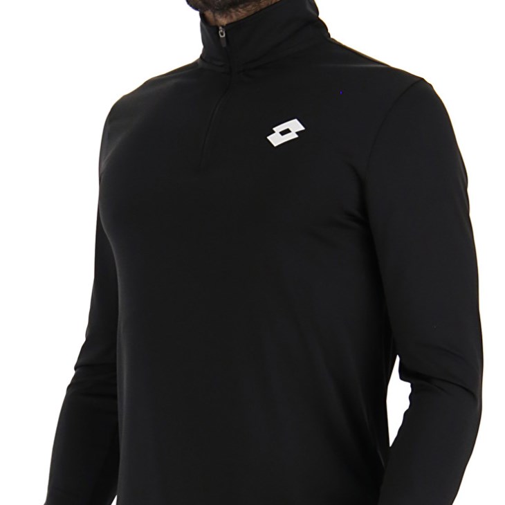 Sudadera Lotto MSP Sports Zip Hz Hombre Negras | AY007980R5