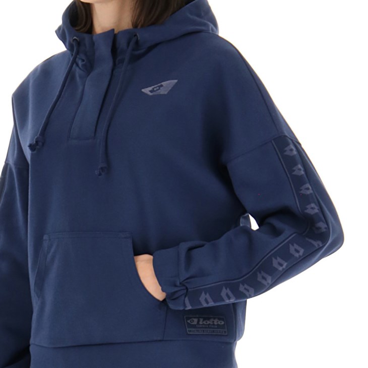 Sudadera con Capucha Lotto Athletica Due W VI Sweat HD Mujer Azul Marino Azules | BQ199569W5