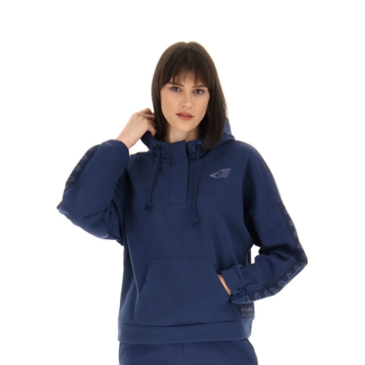 Sudadera con Capucha Lotto Athletica Due W VI Sweat HD Mujer Azul Marino Azules | BQ199569W5