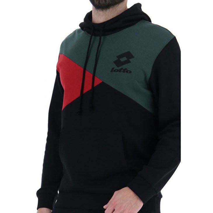 Sudadera con Capucha Lotto Athletica LG III Sweat HD FL Hombre Negras | QI612741A2