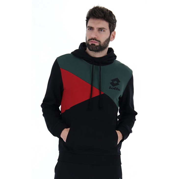 Sudadera con Capucha Lotto Athletica LG III Sweat HD FL Hombre Negras | QI612741A2