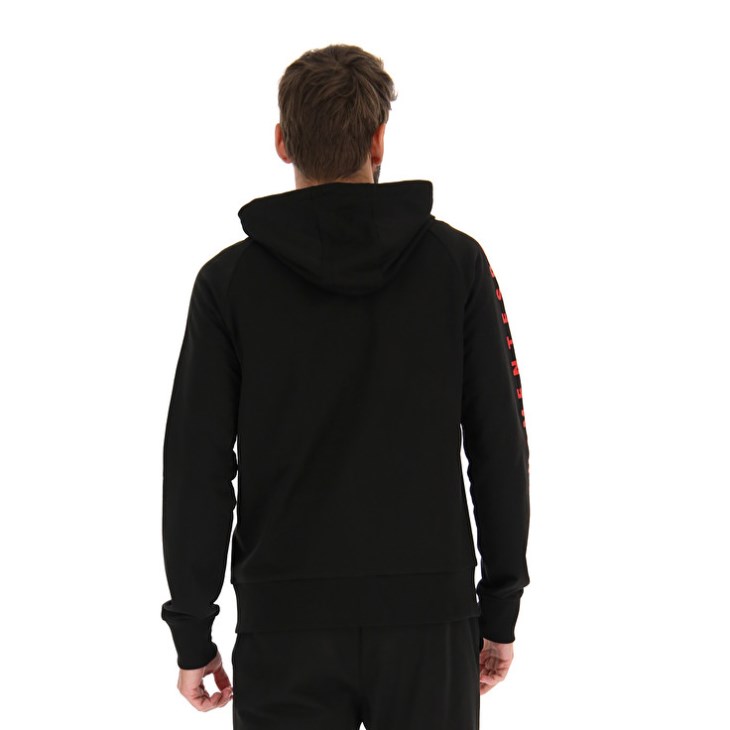 Sudadera con Capucha Lotto Logo Uno Sweat FZ HD Hombre Negras | QH825772N1