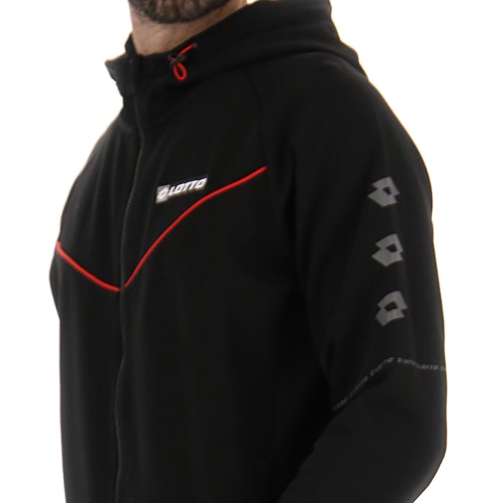 Sudadera con Capucha Lotto Logo VIII Sweat FZ HD Hombre Negras | TM946144Y1