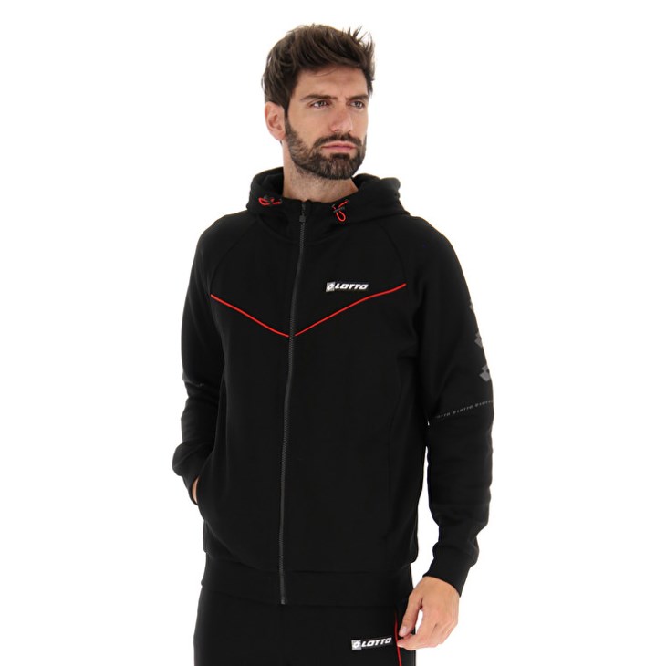 Sudadera con Capucha Lotto Logo VIII Sweat FZ HD Hombre Negras | TM946144Y1