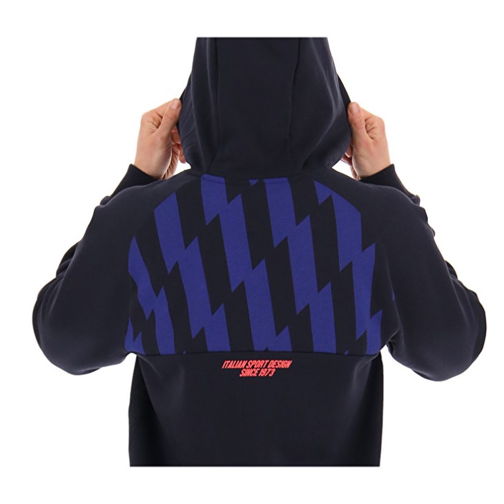 Sudadera con Capucha Lotto Logo VI Sweat HD FL Hombre Negras Azules | RX455115Y7