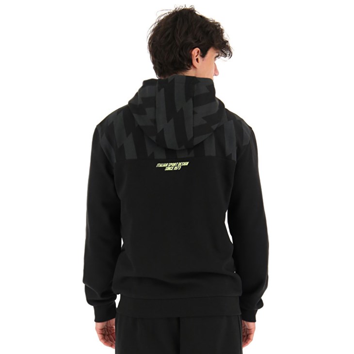 Sudadera con Capucha Lotto Logo VI Zip FZ HD FL Hombre Negras | WQ881048S8