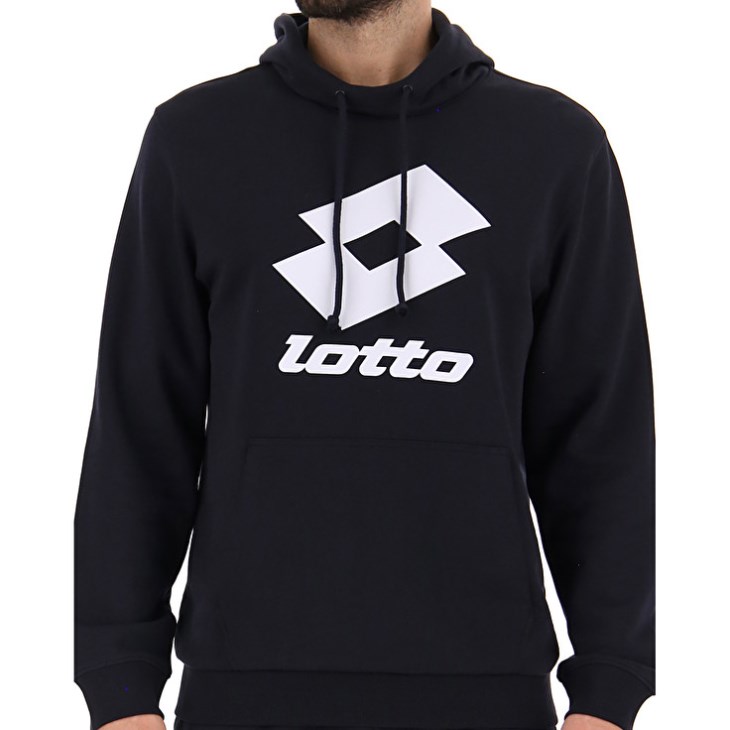 Sudadera con Capucha Lotto Smart II Sweat HD FT Hombre Negras | MP432363T2