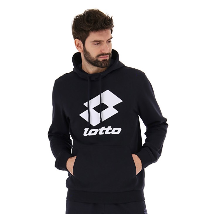 Sudadera con Capucha Lotto Smart II Sweat HD FT Hombre Negras | MP432363T2