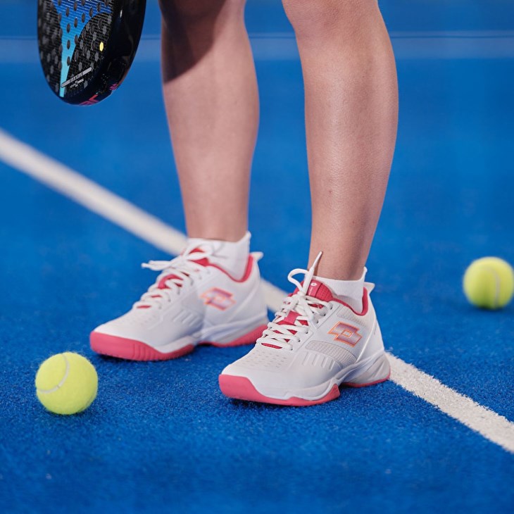 Zapatillas De Padel Lotto Superrapida 400 V W Mujer Blancas Rojas | BG458755V4