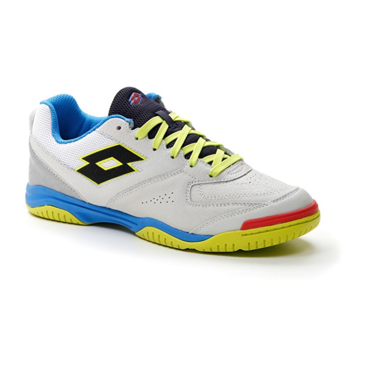 Zapatillas Fútbol Sala Lotto Tacto 200 VI ID Hombre Blancas Azules Amarillo | TO507090W2