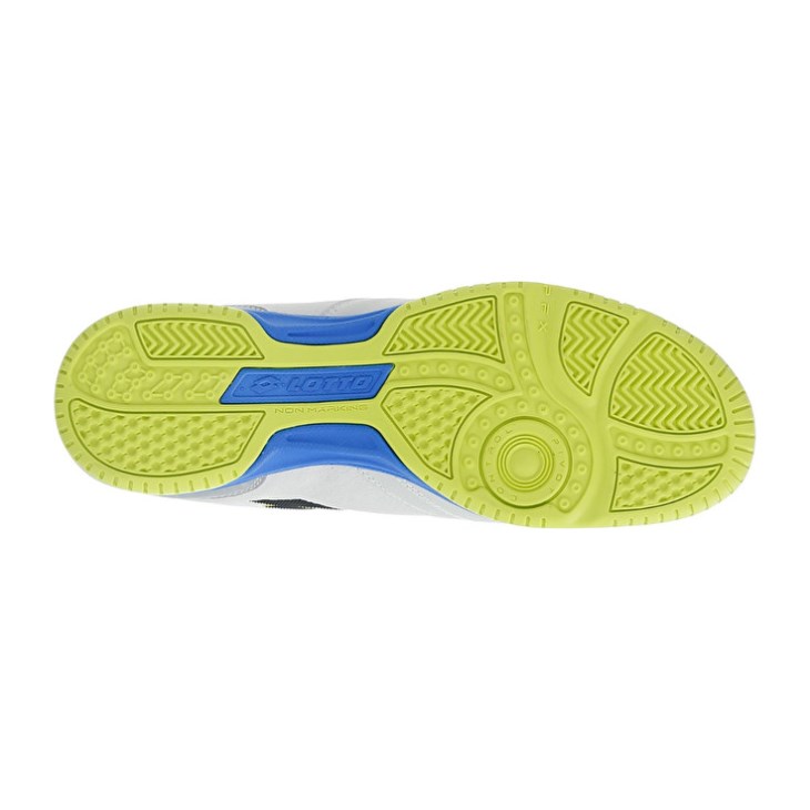 Zapatillas Fútbol Sala Lotto Tacto 200 VI ID Hombre Blancas Azules Amarillo | TO507090W2