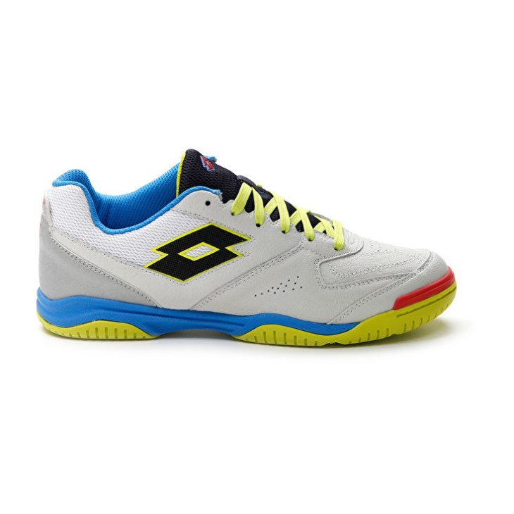 Zapatillas Fútbol Sala Lotto Tacto 200 VI ID Hombre Blancas Azules Amarillo | TO507090W2