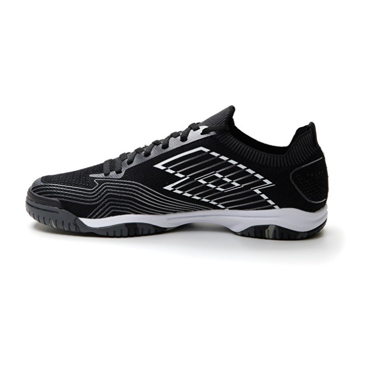 Zapatillas Fútbol Sala Lotto Tacto 250 ID Hombre Negras Blancas Gris | NO582378S3