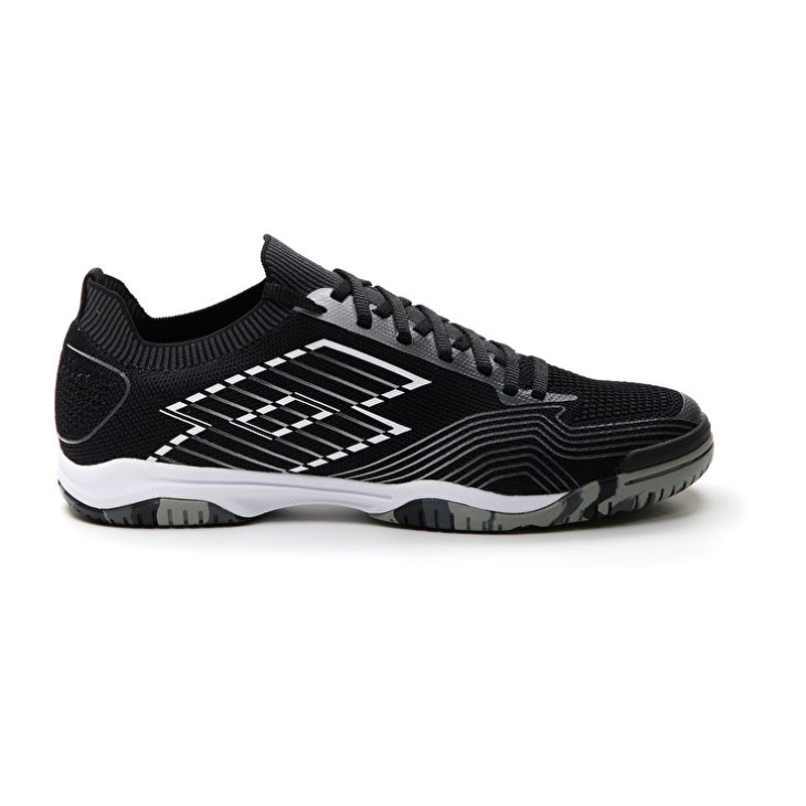 Zapatillas Fútbol Sala Lotto Tacto 250 ID Hombre Negras Blancas Gris | NO582378S3
