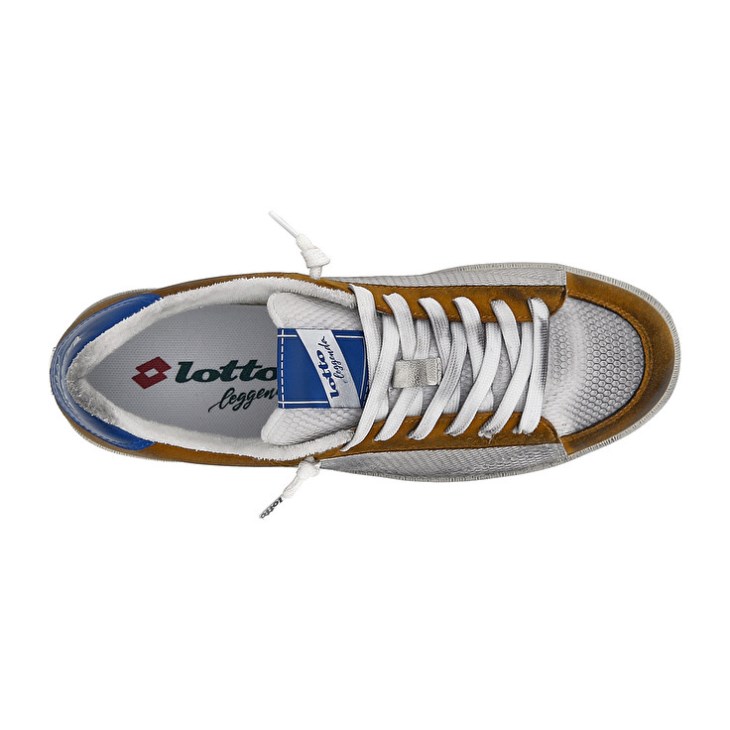 Zapatillas Lotto Autograph Grid 2 Hombre Blancas Amarillo Azules | JS708670R4