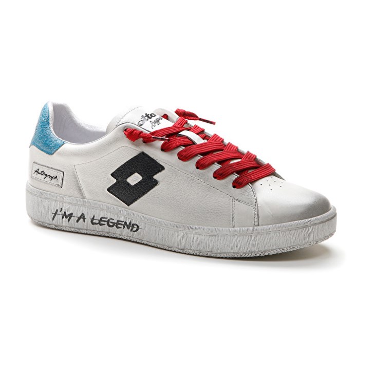 Zapatillas Lotto Autograph Legend Hombre Blancas Negras Azules | TY034653S7