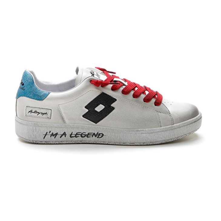 Zapatillas Lotto Autograph Legend Hombre Blancas Negras Azules | TY034653S7