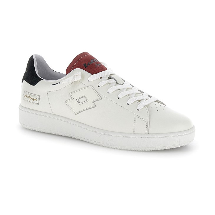 Zapatillas Lotto Autograph Suede Hombre Blancas Negras Rojas | QD034163S9