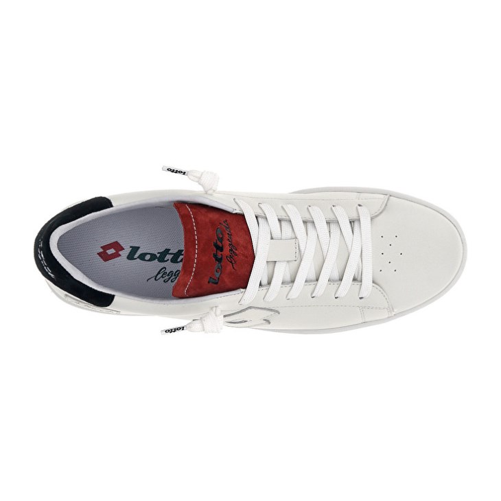 Zapatillas Lotto Autograph Suede Hombre Blancas Negras Rojas | QD034163S9