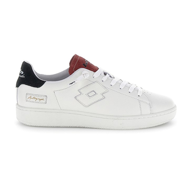 Zapatillas Lotto Autograph Suede Hombre Blancas Negras Rojas | QD034163S9